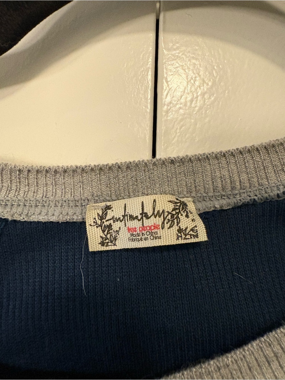Free People Navy Bodysuit with Gray Trim - Picture 2 of 6